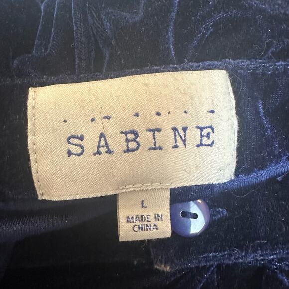 Sabine Blue Velvet Jogger Pants sz L - Picture 7 of 10